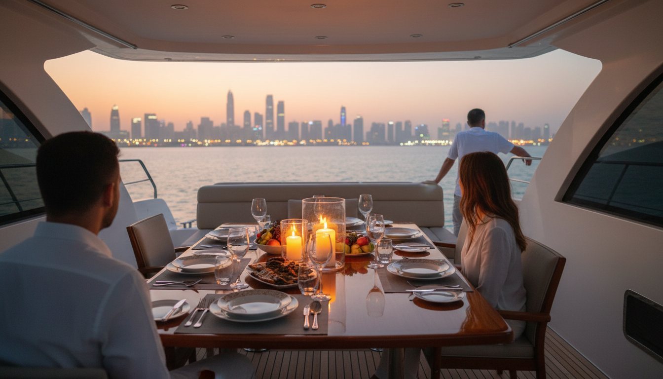 BBQ Boat in Dubai with a Grill on Deck